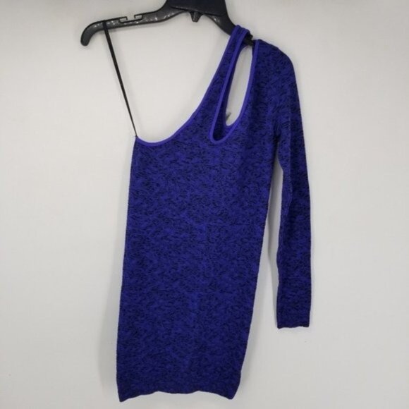BCBG Generation Bodycon One Shoulder Stretch Dress Size XS Small Purple Blue - Picture 6 of 9